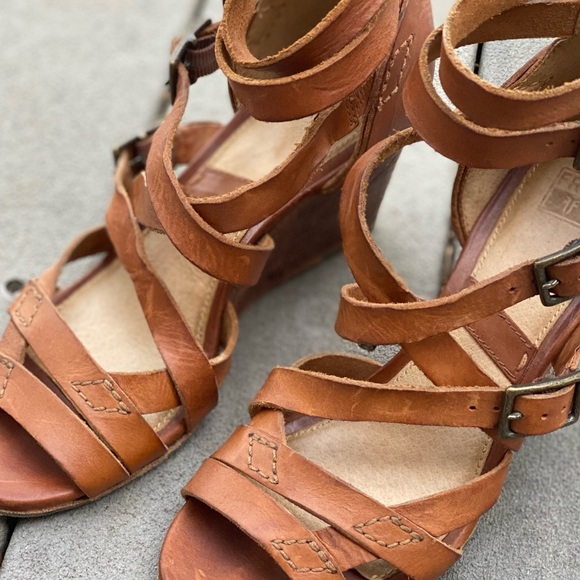 Frye “Rain” Strappy Brown Leather Sandal Sz 6.5 - Picture 8 of 8